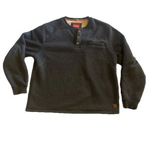 Coleman Sherpa Lined Bonded Waffle 1/4 Snap Henley Shirt Blue/Grey Men’s XXL